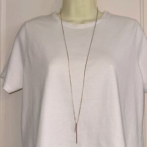 LC Lauren Conrad Long Gold Tone 2 Pendant‎ Necklace